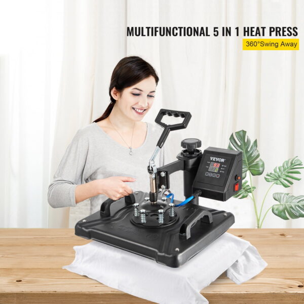 5-in-1 Heat Press Machine | Digital Multifunctional Sublimation T-Shirt Press - Image 2