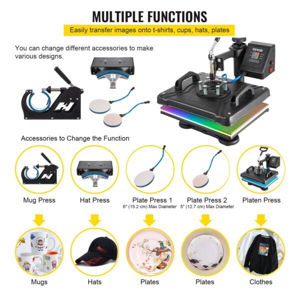 5-in-1 Heat Press Machine | Digital Multifunctional Sublimation T-Shirt Press - Image 6